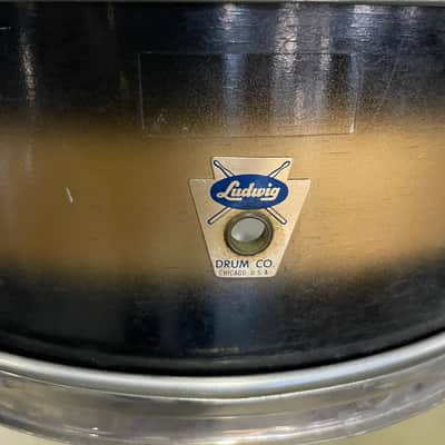 Ludwig No. 491 Pioneer 5x14" 6-Lug Snare Drum with Transition Badge 1958 - 1960 - Black/Gold Duco Lacquer image 2