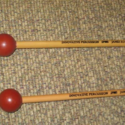 ONE pair new old stock Innovative Percussion James Ross IP905 BRIGHT XYLOPHONE / GLOCKENSPIEL / BELL Mallets, 1 and 1/8" Rust Round Ball (head), Rattan Handle, BRIGHT = produce a lighter sound with higher overtones image 6