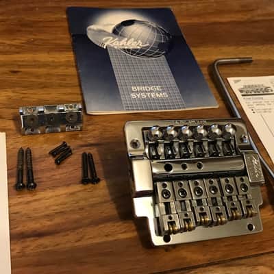 Kahler 2320 Tremolo (2.030") 80s, chrome, with nut, arm, screws, manuals image 4