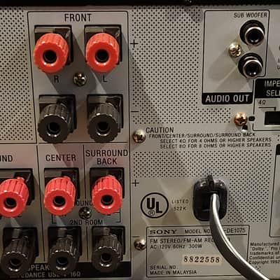 Sony Sony STR-DE1075 A/V receiver with Dolby® Digital, DTS, and 6.1 decoding 90s - Black metal image 7