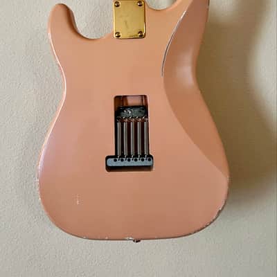 MJT MJT/Fender Stratocaster Body Neck and Hardware - Shell Pink Rosewood Gold image 6