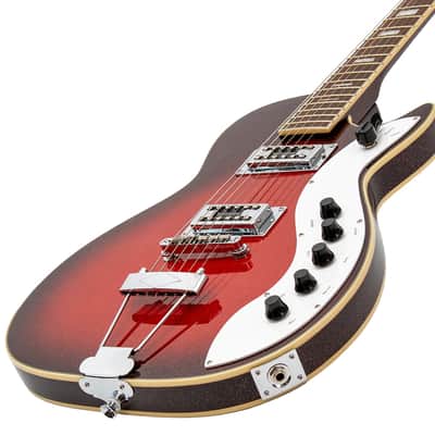 Silvertone Single Cut Bolt-on Duncan Pickups - Red Silver Flake Burst (1423RSFB) image 3