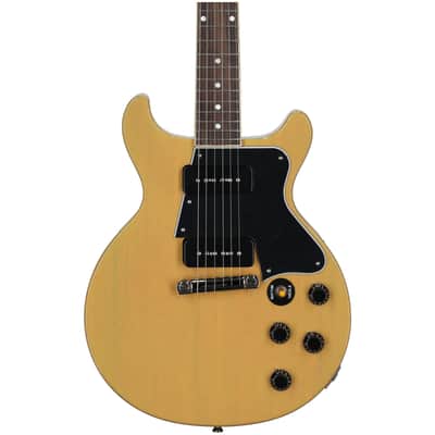 Epiphone Inspired by Gibson Custom 1960 Les Paul Special Double Cut Reissue Electric Guitar (with Case), TV Yellow image 4