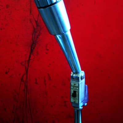 Vintage 1960's Calrad DM-21 dynamic Satin Chrome microphone w desk stand Lafayette Olson Aiwa display repair image 5