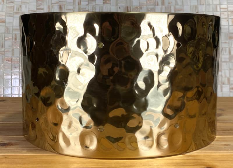 Hammered Brass 8x14 Snare Drum Shell Predrilled 4.5" image 1