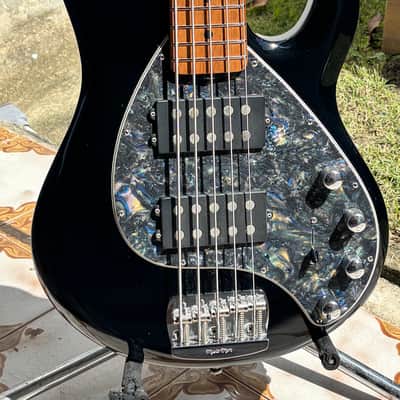 Black Ernie Ball Music Man StingRay Special 5 HH with Roasted Maple Custom Pickguard image 2