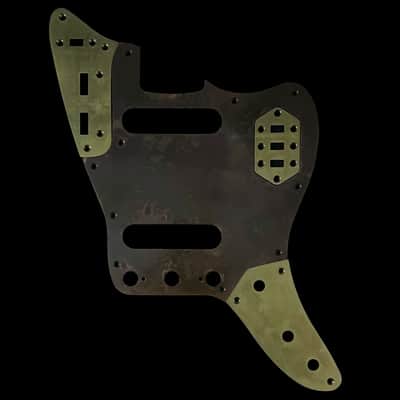 Made-to-Order - Statuary Bronze Brass & Aged Gold Brass - USA Jaguar AVRI 60s Pickguard Scratchplate Set for Fender - Hand-finished image 1