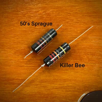 (1 Pair) Killer Bees, Reproduction Sprague Bumblebee .022 uF 400v capacitor cap burst harness wiring pots image 2