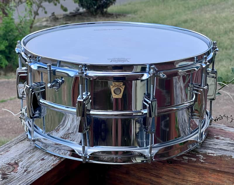 Vintage 1960’s Ludwig LM 402 Supraphonic 6.5x14" 10-Lug Aluminum Snare Drum with Keystone Badge - CLEAN