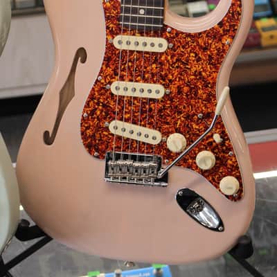 Fender Limited American Professional II Stratocaster Thinline Electric Guitar Transparent Shell Pink w/Case 7lbs 15oz image 1