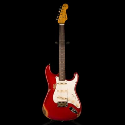 Used Fender Custom Shop 1963 Stratocaster Heavy Relic Crimson Burst - Truetone Color Set with OHSC image 2