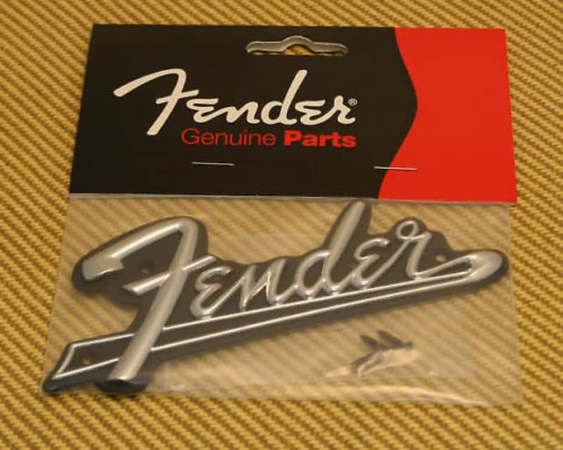 099-4093-000 Genuine Fender Blackface Amplifier Amp Logo Plate & Screws image 1