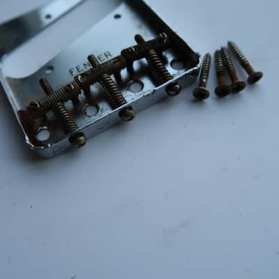 Left Handed Fender Telecaster Bridge  PAT.PEND. Tele / 60's 70's  Chrome 62 Relic RI Lefty image 5