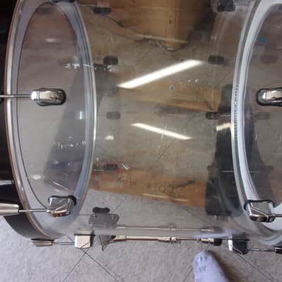 Crush Clear Acrylic 22" x 18" Bass Drum with spider web stress cracks at lugs image 2