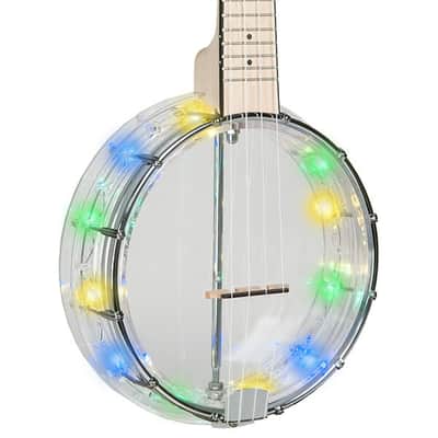 Gold Tone LGLT-D Light Up Little Gem Diamond (Clear) Concert Banjo Ukulele with Gig Bag image 1