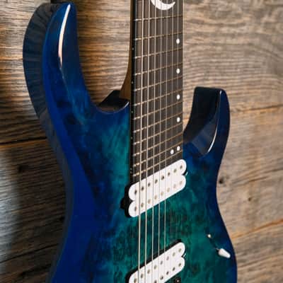 Used Kiesel 2022 Aries Multiscale 8-String Guitar - Aquaburst Gloss w/Bag image 5