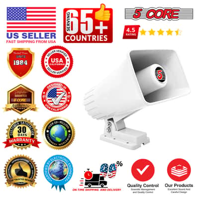 5 Core 6 Inch PA Horn 200W Loud Speaker 8Pcs Bull Horn Loud Audio 8Ohm All Weather Indoor Outdoor Use Bracket and Hardware Included - HW 405 WH 8PCS image 11