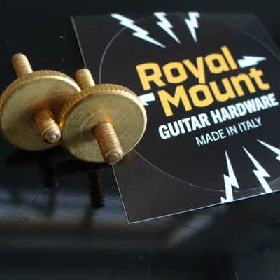 Gibson AGED soft brass 50 thumbwheels + posts for vintage ABR-1 bridge Les Paul Royal Mount 2025 - Gold image 3