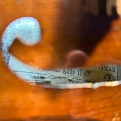 Vintage 4/4 adult violin- labeled - original dark finish image 5