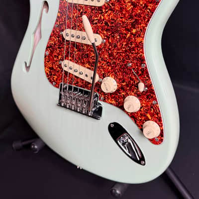 Fender American Professional II Thinline Stratocaster Electric Guitar Surf Green w/ OHSC image 4