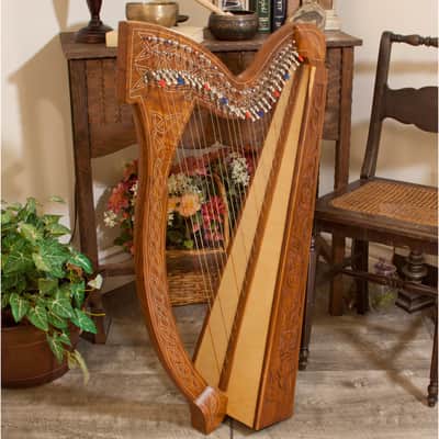 Roosebeck Minstrel 29 String Celtic Harp Chelby Levers Thistle Design image 8