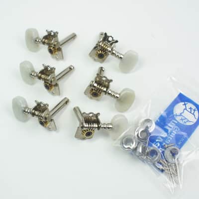 3L/3R Classic Acoustic Guitar Tuning Keys Tuners Head Pegs ,Nickel /Pearloid image 7