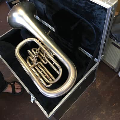 Conn 4 Valve Baritone Horn 1920 Brushed Silver image 6