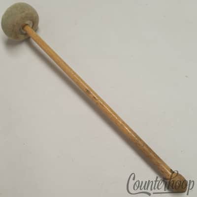 Leedy 1612 Marching Bass Drum Mallet Wood Handle Felt Vintage 50s Green Ink USA image 1