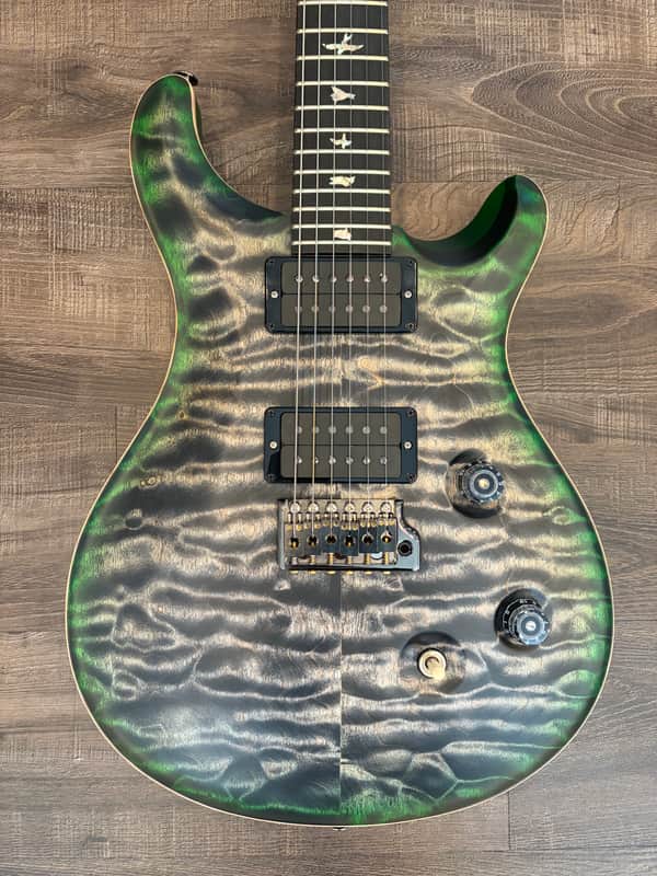 Mint PRS Custom 24 Wood Library 10-Top - Charcoal Jade Burst - FREE Shipping!