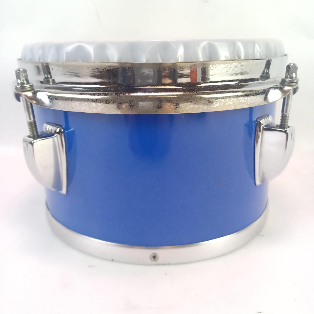 Ludwig 6x8" Blue Silk Tom/Bongo Drum 6Ply Maple Vintage 70s-80s USA Chrome Rack — main photograph