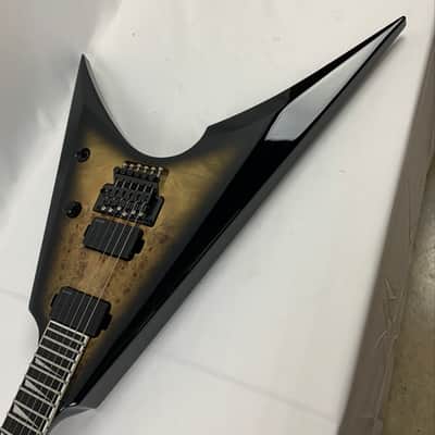 ESP E-II Arrow Nebula Black Burst Burled Maple Burl BLK Fishman Floyd Rose Stainless Steel frets With ESP Case! B-Stock image 10