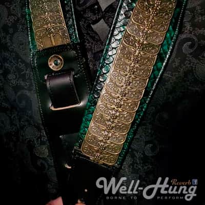 Well-Hung No Prisoners "DragonSlayer" 3" wide padded leather, green python with armor image 6