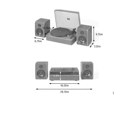 Crosley Nocturne 2-Speed Record Player With Speakers - Charcoal-NEW image 11