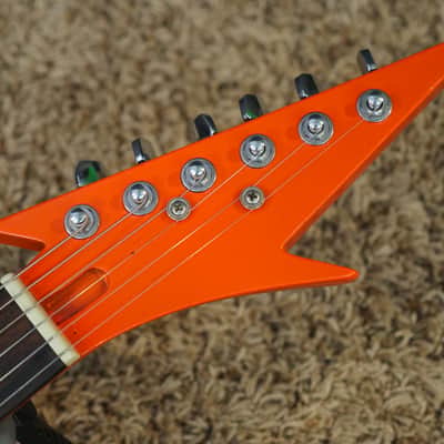 Video! 1980s Hondo H-1 Death Dagger Neon Orange Refinish w/ Original Hardshell Case image 3