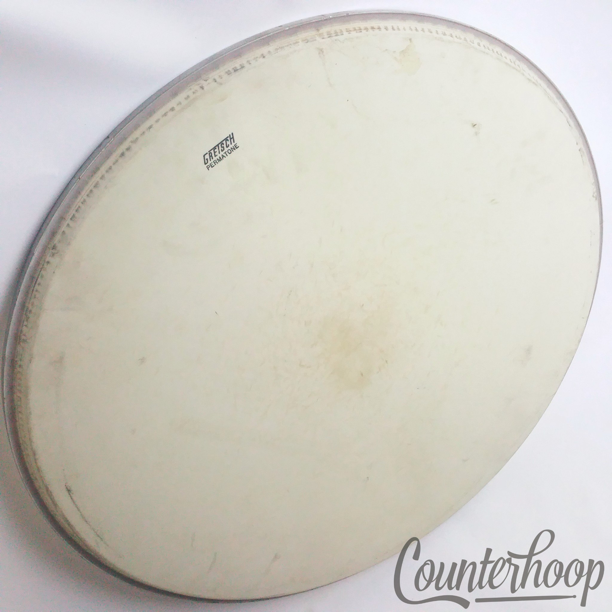 Gretsch Permatone 24" Bass Drum Head 60s Round Badge RB USA Coated Batter/Reso* — main photograph