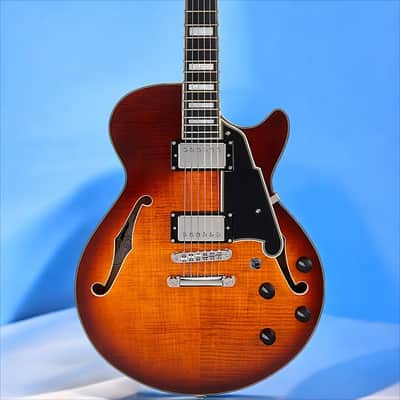 D'Angelico Premier SS Single Cutaway w/ stop-bar tailpiece, Dark Iced Tea Burst w/Gig Bag DAPSSDITBNS image 1