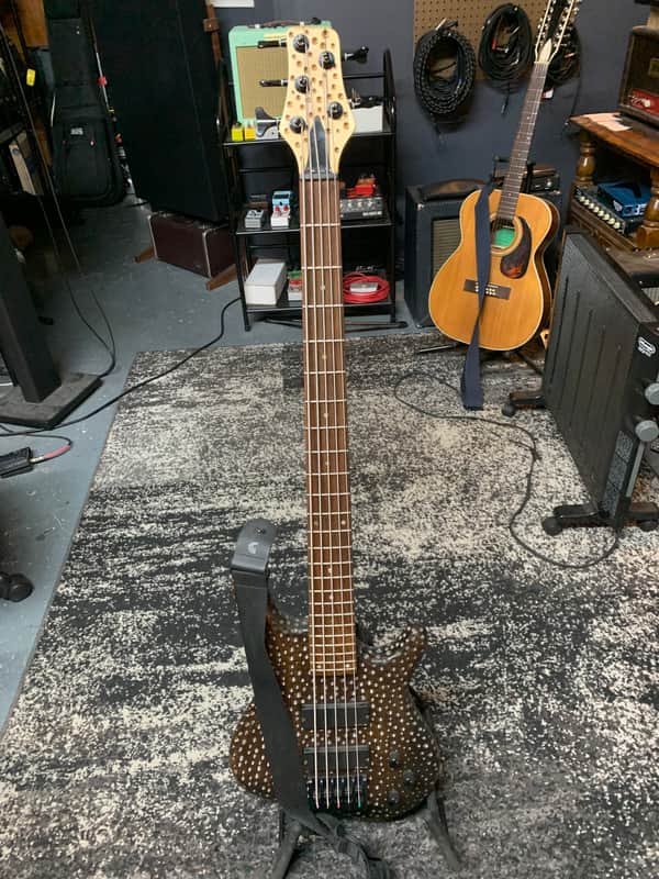 Feelie's 5-string custom bass 2018 - Brown image 1