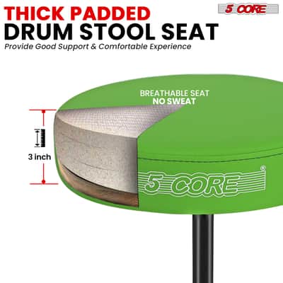 5 Core Drum Throne 3" Padded Seat Adjustable Drumming Chair for Practice and Performance image 3