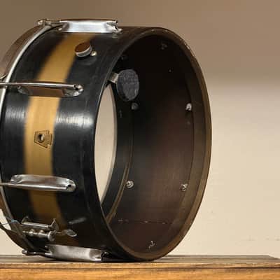 1940's WFL 7"x14" Black & Gold Duco Zephyr Lug Snare Drum image 9