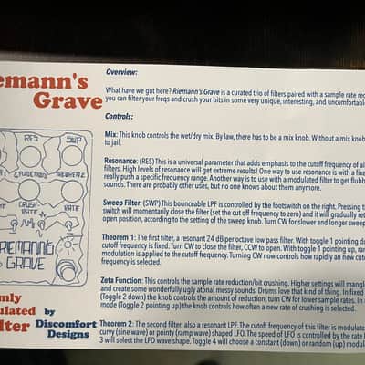 Discomfort Designs Riemann’s Grave Bit Crusher Pedal 2021 image 3