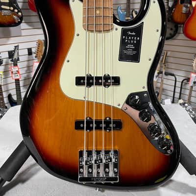 Fender Player Plus Active Jazz Bass - 3-Tone Sunburst w/Pau Ferro Fretboard + Gig Bag & PLEK*D #475 image 2