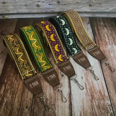 Handmade Vegan Brown Celtic Beastie Hemp Banjo Strap by Vtar image 2