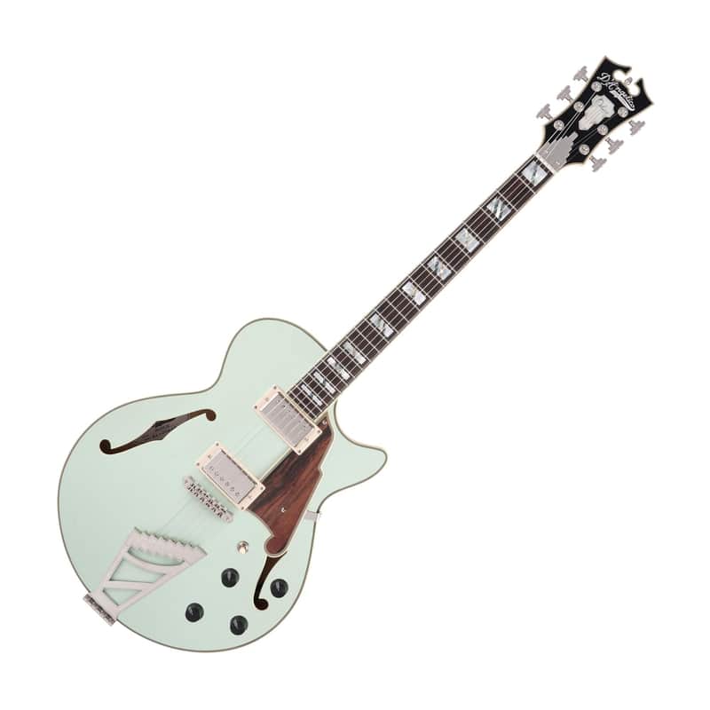 Mint D'Angelico DADSSSAGESNT Deluxe SS Limited Edition Semi-Hollowbody Electric Guitar, Sage image 1