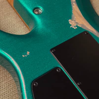 Tom Anderson Guitarworks Angel Player Big Sparkle Teal Guitar image 13