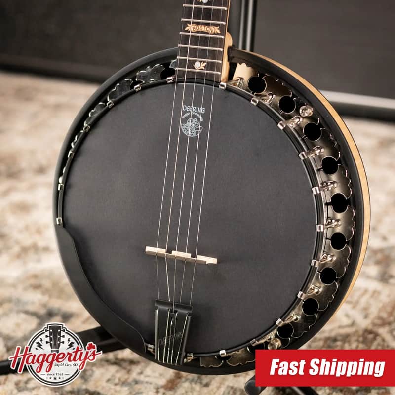 Deering Boston 5-String Banjo - Natural Blond Curly Maple with Hardshell Case image 1
