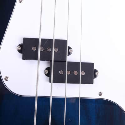 Glarry GP Blue 4 String Electric Bass Guitar image 4