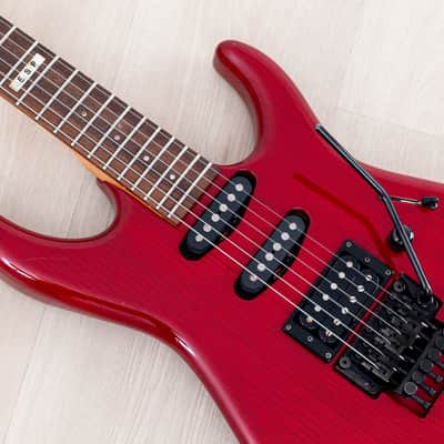 1996 ESP Mirage Superstrat SSH Trans Red w/ Floyd Rose, Hangtags image 7