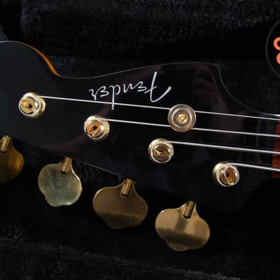 2018 Fender Japan Traditional 60s Precision Bass Midnight – Matching Headstock, Gold Hardware, MIJ, Hard Case image 3