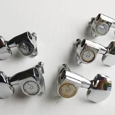 1970's Vintage Schaller 3x3 Guitar Tuners Set of 5 image 1