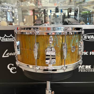 Gretsch USA Custom G4164PBA 6.5X14 Phosphor Bronze Aged Patina Snare Drum - Chicago Drum Show Demo image 3